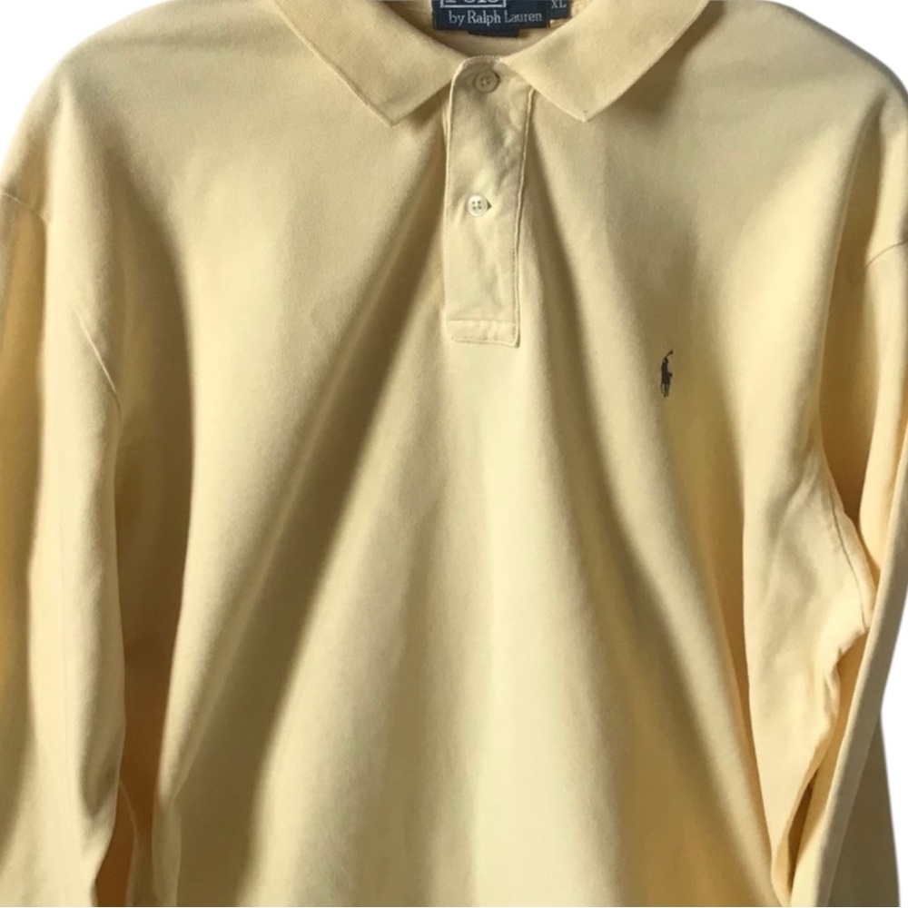 POLO RALPH LAUREN Pique Long Sleeve Polo Shirt in Butter Yellow Size XXL—SPRING! - Picture 7 of 9